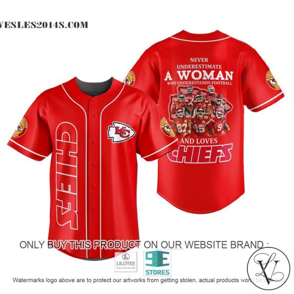 Never underestimate A woman who understands football and loves Chiefs Baseball Jersey