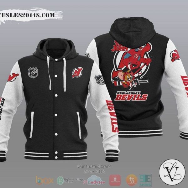 New Jersey Devils NHL Tom And Jerry Baseball Hoodie Jacket