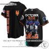 New York Mets October Rise Let’s Go Mets black Baseball Jersey