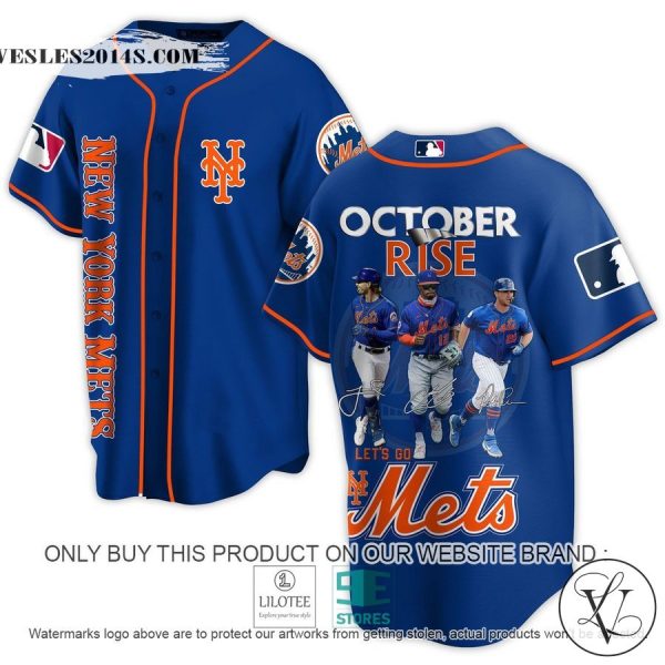 New York Mets October Rise Let’s Go Mets blue Baseball Jersey