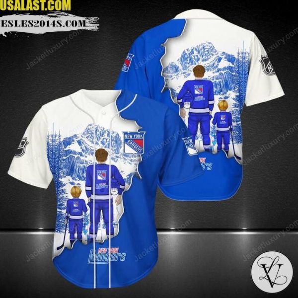 New York Rangers Father And Son Team Baseball Jersey Shirt