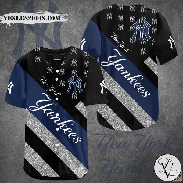 New York Yankees Logo Pattern Baseball Jersey