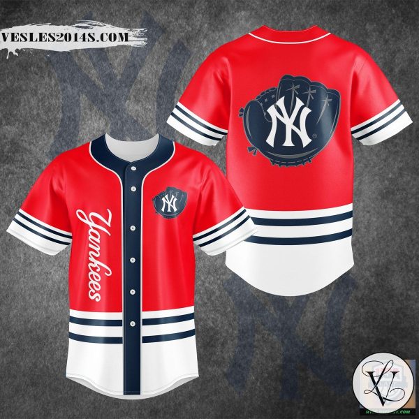 New York Yankees Red White Baseball Jersey Shirt
