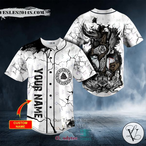 Nordic Mjolnir Hammer Thor Viking Custom Baseball Jersey