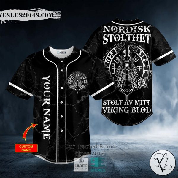 Nordisk Stolthet Stolt Av Mitt Viking Custom Baseball Jersey