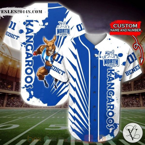 North Melbourne Kangaroos AFL Personalized Baseball Jersey