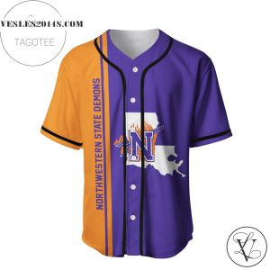 Northwestern State Demons Baseball Jersey Half Style – NCAA