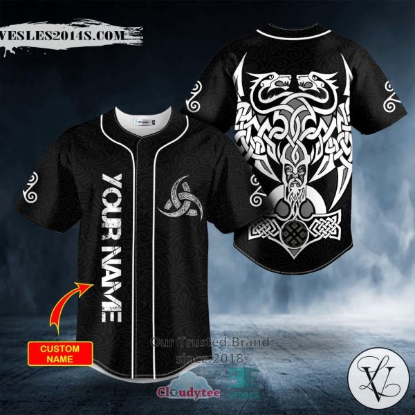 Odin Viking Dragon Twins Tattoo Custom Baseball Jersey