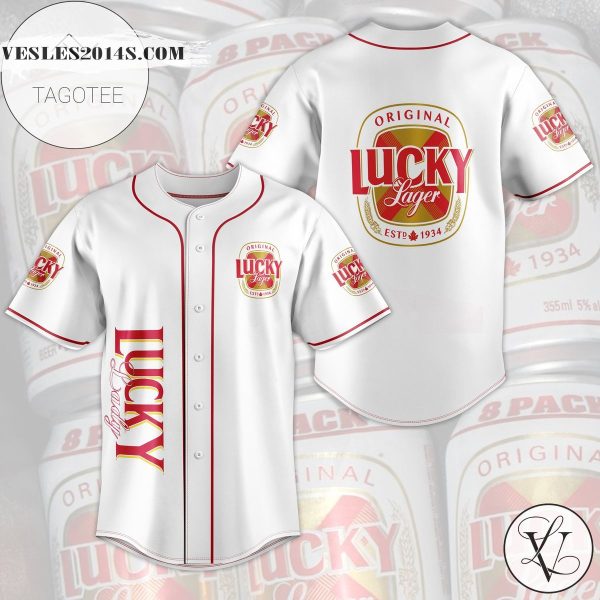 Original Lucky Lager Baseball Jersey – White
