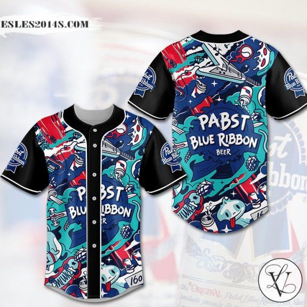 Pabst Blue Ribbon Beer Baseball Jersey AzS