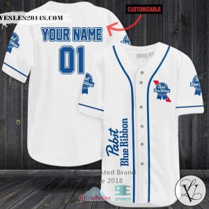 Pabst Blue Ribbon Beer Personalized Baseball Jersey Shirt