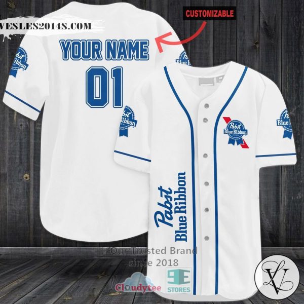 Pabst Blue Ribbon Beer Personalized Baseball Jersey Shirt