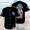 Pabst Blue Ribbon Skull United States Flag black Baseball Jersey