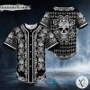 Paisley Pattern Of White Sugar Skull Head Baseball Jersey