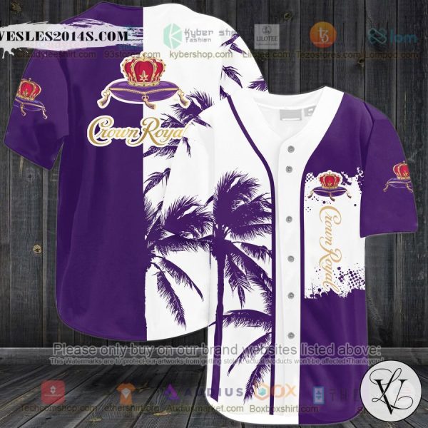 Palm Tree Crown Royal white purple Baseball Jersey
