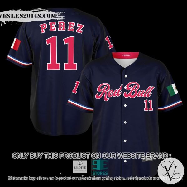 Perez Red Bull 11 Navy Baseball Jersey