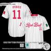 Perez Red Bull 11 White Baseball Jersey
