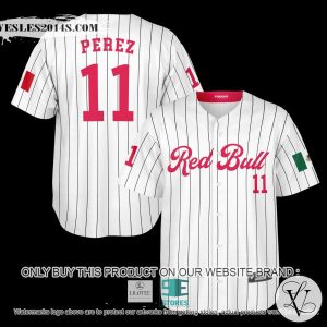 Perez Red Bull 11 White Baseball Jersey