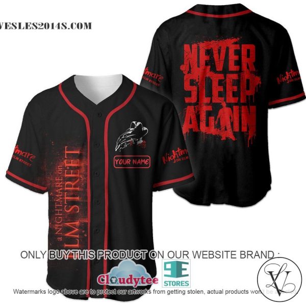 Peronalized Freddy Krueger Never Sleep Again Baseball Jersey