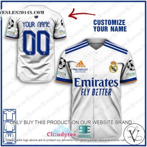 Personalize C1 Final 2022 Real Madrid C.F Baseball Jersey Shirt