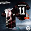 Personalized 11 Walk-Off Ball N Skull Custom Baseball Jersey