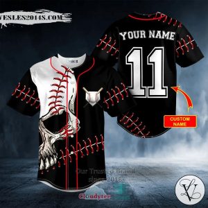 Personalized 11 Walk-Off Ball N Skull Custom Baseball Jersey