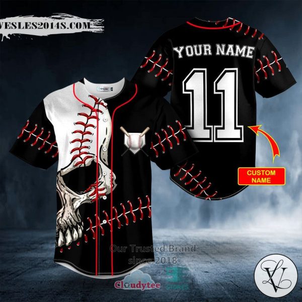 Personalized 11 Walk-Off Ball N Skull Custom Baseball Jersey
