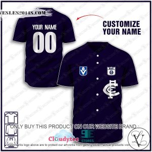 Personalized AFL vintage Carlton Football Club 90s Baseball Jersey Shirt