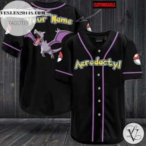 Personalized Aerodactyl Baseball Jersey – Black
