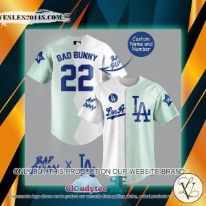Personalized Bad Bunny Los Angeles Dodgers MLB Baseball Jersey