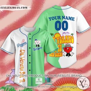 Personalized Bad Bunny Un Verano Sin Ti Dodgers Baseball Jersey