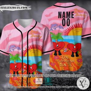 Personalized Bad Bunny Un Verano Sin Ti Pink Baseball Jersey
