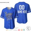 Personalized Beauty And The Beast Blue Baseball Jersey