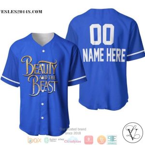 Personalized Beauty And The Beast Blue Baseball Jersey