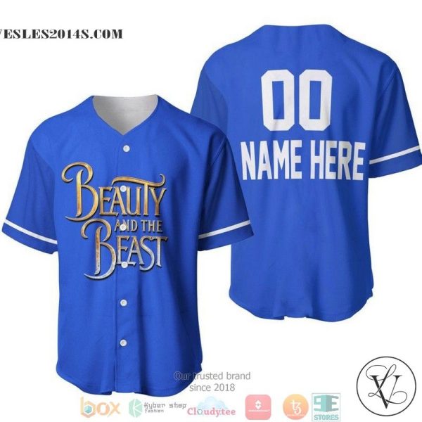 Personalized Beauty And The Beast Blue Baseball Jersey