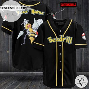 Personalized Beedrill Baseball Jersey – Black