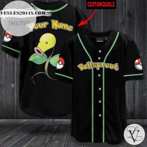Personalized Bellsprout Baseball Jersey – Black