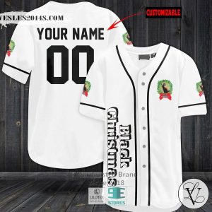 Personalized Black Christmas Horror Movie Baseball Jersey