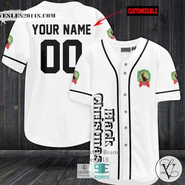 Personalized Black Christmas Horror Movie Baseball Jersey
