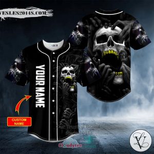 Personalized Black Red Dragon King Skull Custom Baseball Jersey