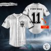 Personalized Black Stripes No 11 Metal Skull Custom Baseball Jersey
