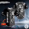 Personalized Black White Ray Bones Sword Skull Custom Baseball Jersey