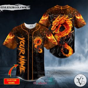 Personalized Blast Dragon Fire Skull Custom Baseball Jersey