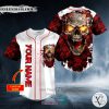 Personalized Blood Rose Fire Skull Custom Baseball Jersey