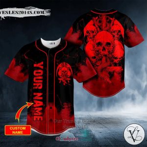 Personalized Bloody Snake Sword Broken Skull Custom Baseball Jersey