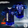Personalized Blue Baphomet Evil Skull Custom Baseball Jersey