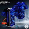 Personalized Blue Cracked Skull Custom Baseball Jersey