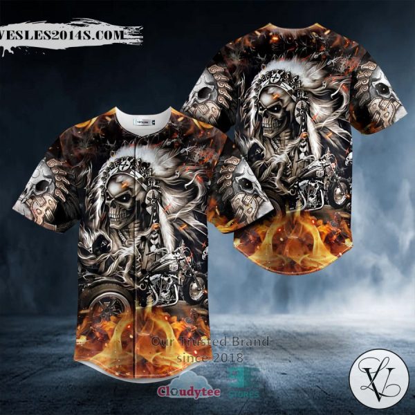Personalized Brocade Pattern 7 Native Skull Custom Baseball Jersey