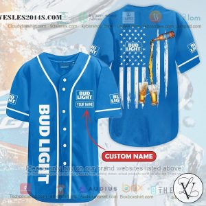 Personalized Bud Light Beer United States Flag custom Baseball Jersey