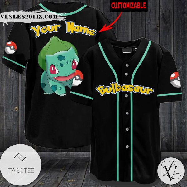 Personalized Bulbasaur Baseball Jersey